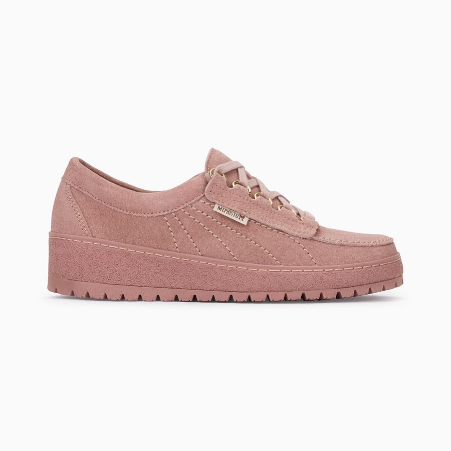 Mephisto LADY Suede Sko 8543702-PB - Snøre Sko Dame Rosa